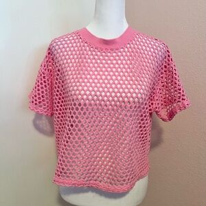 Pink Fishnet Mesh Top